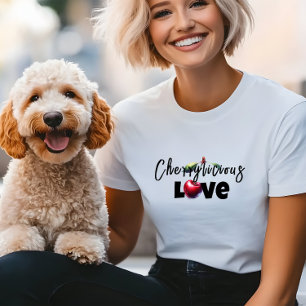 Camiseta Triblenda Famoso mamá el eslogan del vibe de la cereza roja
