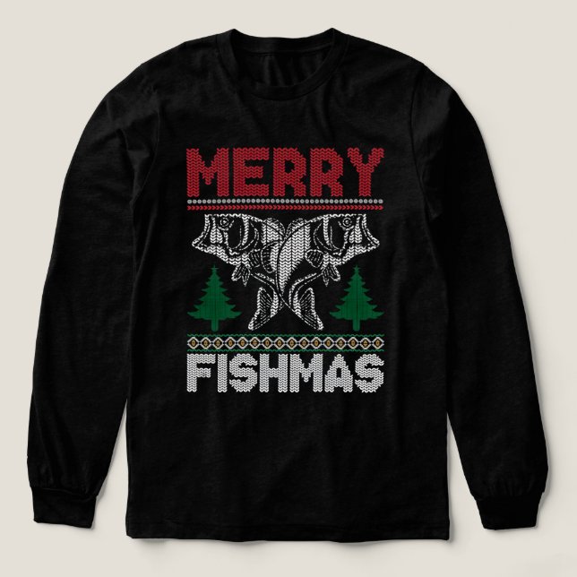 Camiseta Triblenda Famosos pescadores navideños de pesca y Año Nuevo (Diseño traserp)
