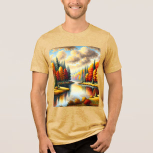 Camiseta Triblenda Fantasía Aburrido Pointillismo Paisaje de caída