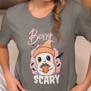 Camiseta Triblenda Fantasma adorable y espeluznante con fresa