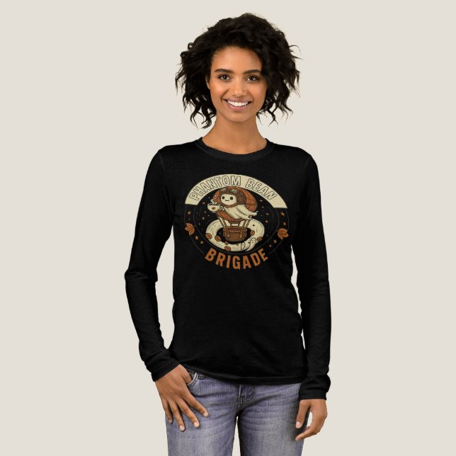 Camiseta Triblenda Fantasma Bean Brigade Fantasma Café Retro Hallowee (Anverso Completo)