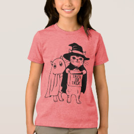 Camiseta Triblenda Fantasma de bruja de gato de Halloween