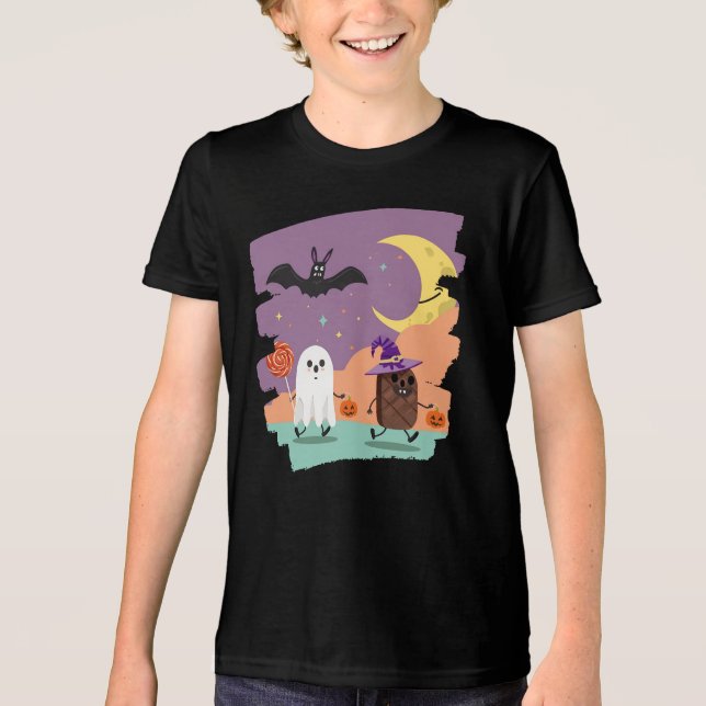 Camiseta Triblenda Fantasma de Halloween y amigos del canto (Anverso)
