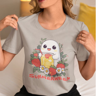 Camiseta Triblenda Fantasma de Summerween con Fresas