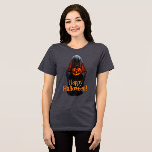 Camiseta Triblenda Fantasma espeluznante con calabaza – Feliz Hallowe