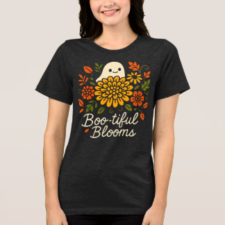 Camiseta Triblenda Fantasma Floral Halloween - Caída en flor