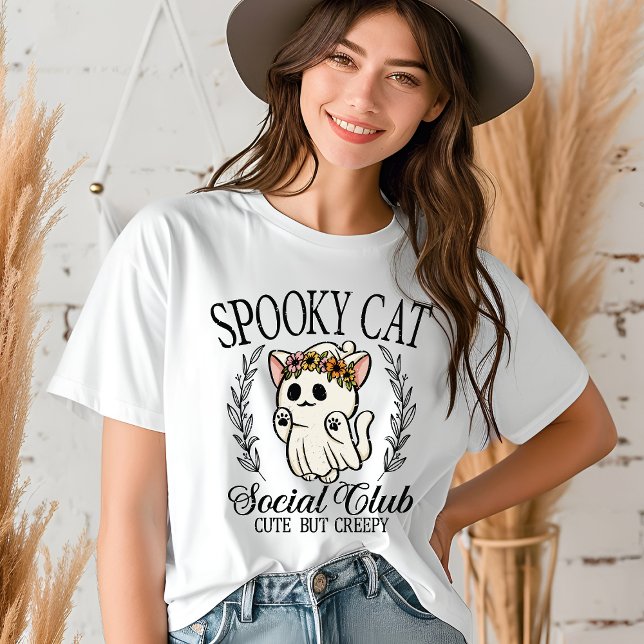 Camiseta Triblenda Fantasma Gato Club Social Cute Halloween (Subido por el creador)