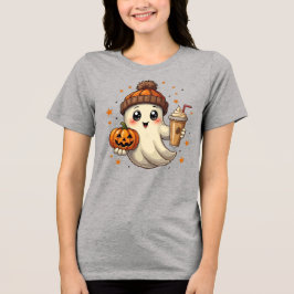 Camiseta Triblenda Fantasma lindo con calabaza y café camiseta de Hal