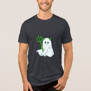Camiseta Triblenda Fantasma malvado con tridente verde