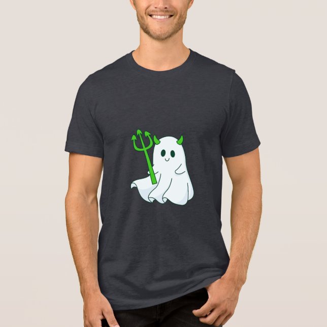 Camiseta Triblenda Fantasma malvado con tridente verde (Anverso)