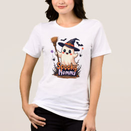 Camiseta Triblenda Fantasma mami de Halloween con Gorra de brujas
