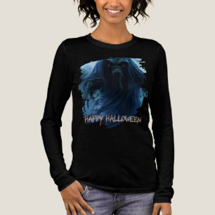 Camiseta Triblenda Fantasma negro en un paisaje infernal - Halloween