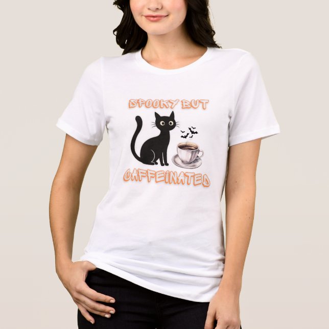 Camiseta Triblenda Fantasma pero cafeinada - Cuffe de gato negro de H (Anverso)