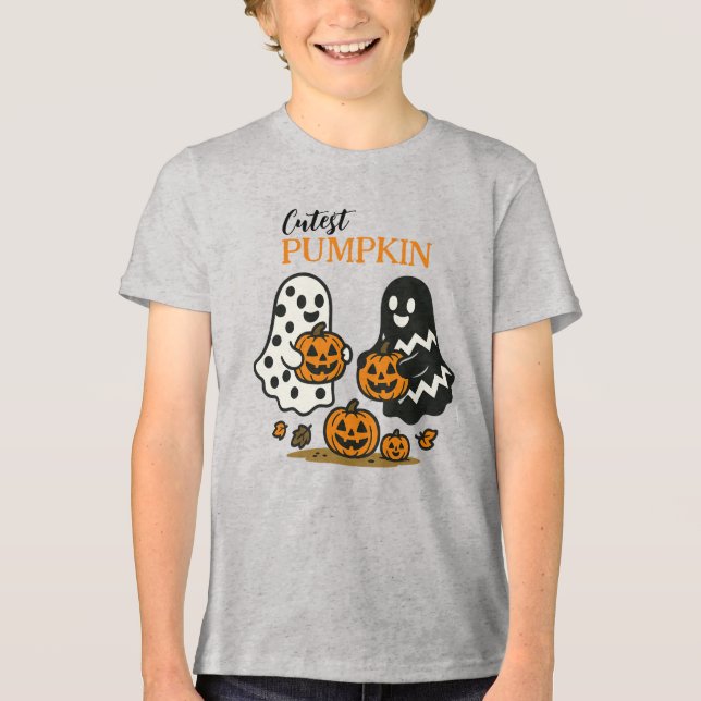 Camiseta Triblenda Fantasmas de calabaza cutáneas (Anverso)