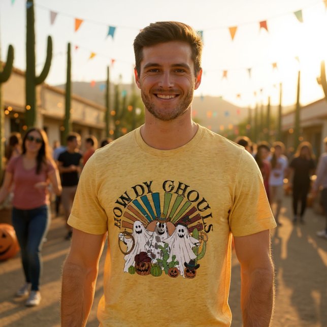 Camiseta Triblenda Fantasmas de campo de Halloween Cowboy Howdy Ghoul (Subido por el creador)