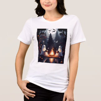 Camiseta Triblenda Fantasmas leyendo por la camiseta de Fogata Hallow