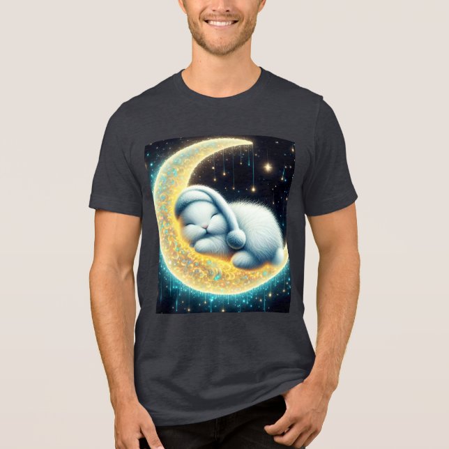 Camiseta Triblenda Fantasy Cute Bunny Crescent Moon (Anverso)