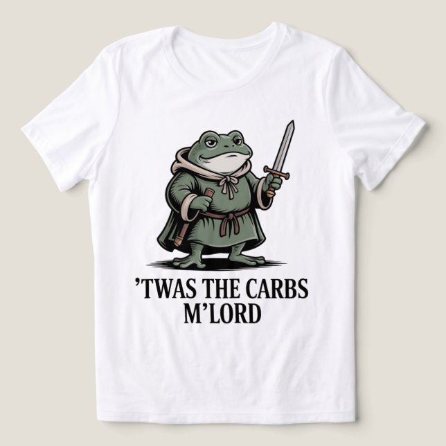 Camiseta Triblenda  Fantasy Frog design for humor – Blame the Carbs (Diseño delantero )