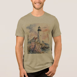 Camiseta Triblenda Faro pintado a la acuarela