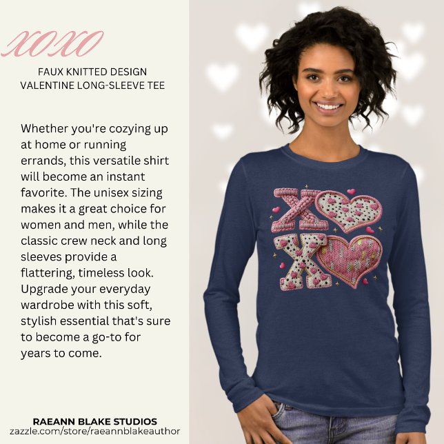 Camiseta Triblenda Faux Knitted-Design XOXO Valentine Long Sleeve  (Subido por el creador)