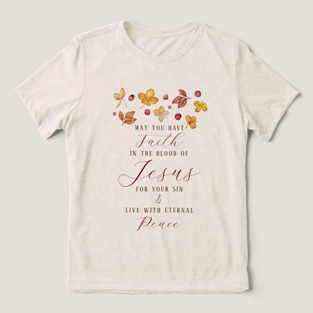 Camiseta Triblenda Fe cristiana de otoño (Diseño delantero )