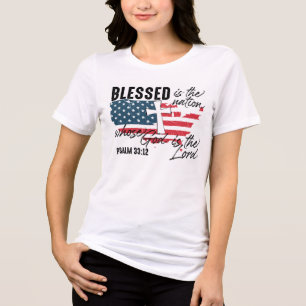 Camiseta Triblenda Fe y libertad: Salmo 33:12