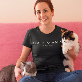 Camiseta Triblenda Fecha de creación del gato Minimalista moderno