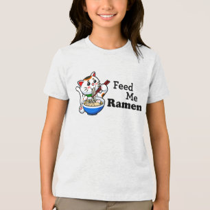 Camiseta Triblenda Feed Me Ramen- Gato lindo