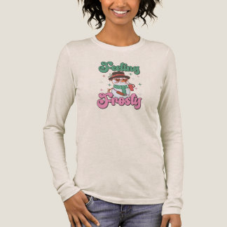 Camiseta Triblenda Feeling Frosty Retro Snowman