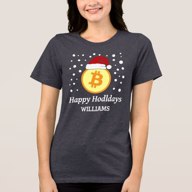 Camiseta Triblenda Felices fiestas - Bitcoin con código Qr Xmas 2026 (Anverso)