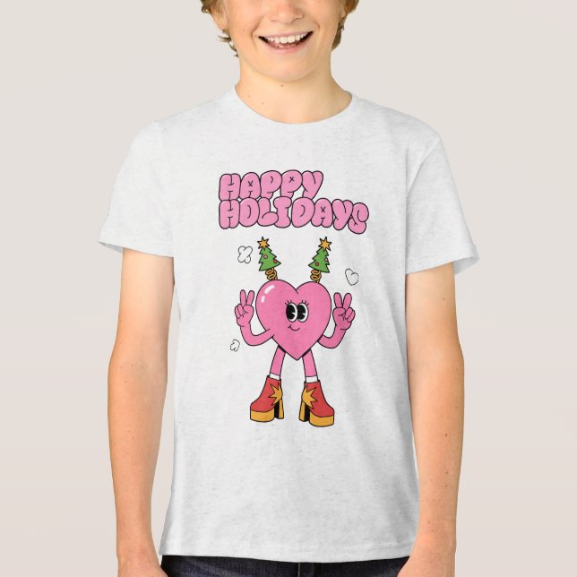 Camiseta Triblenda Felices fiestas - Groovy Heart of Season (Anverso)