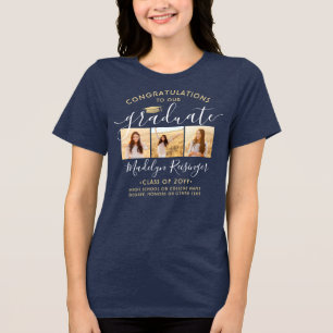 Camiseta Triblenda Felicitaciones Graduate Modern 3 Photo Graduation