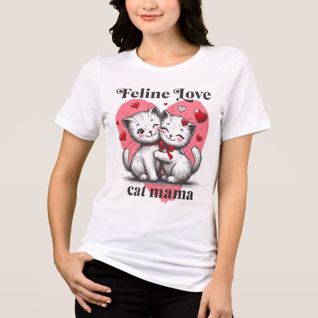 Camiseta Triblenda Feline love cat mama (Anverso)