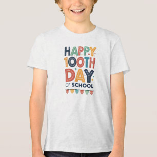 Camiseta Triblenda Feliz 100° Día de la vida de un profesor en la esc