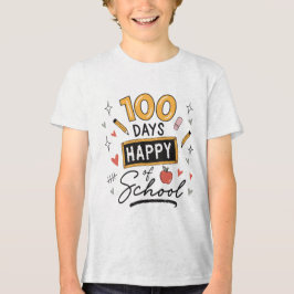 Camiseta Triblenda Feliz 100 Días de Escuela Maestro de Kinder