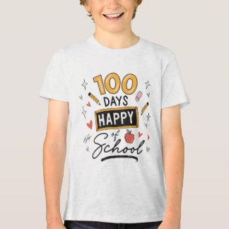 Camiseta Triblenda Feliz 100 Días de Escuela Maestro de Kinder