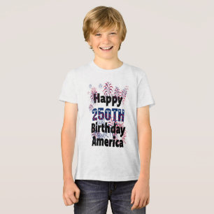 Camiseta Triblenda Feliz 250 cumpleaños América Niños patrióticos