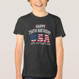 Camiseta Triblenda Feliz 250 cumpleaños EE. UU. 4 de julio
