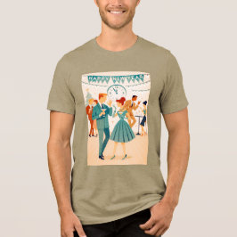 Camiseta Triblenda Feliz Año Nuevo a lo moderno de mediados de siglo