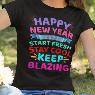 Camiseta Triblenda Feliz Año Nuevo con Año Personalizado