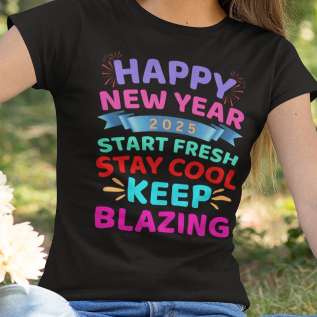 Camiseta Triblenda Feliz Año Nuevo con Año Personalizado (Subido por el creador)