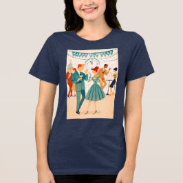 Camiseta Triblenda Feliz Año Nuevo de mediados de siglo La Danza del