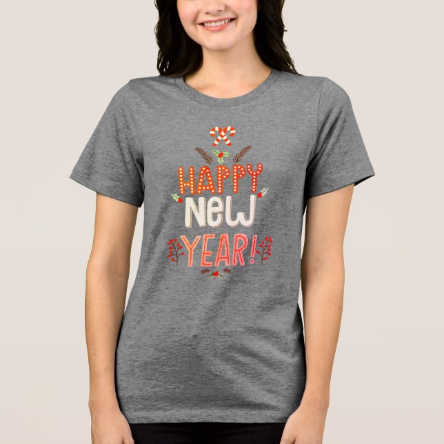 Camiseta Triblenda Feliz Año Nuevo | Vacaciones (Anverso)