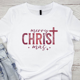 Camiseta Triblenda Feliz Cristo mas Cristiano Religioso Negrita Rojo