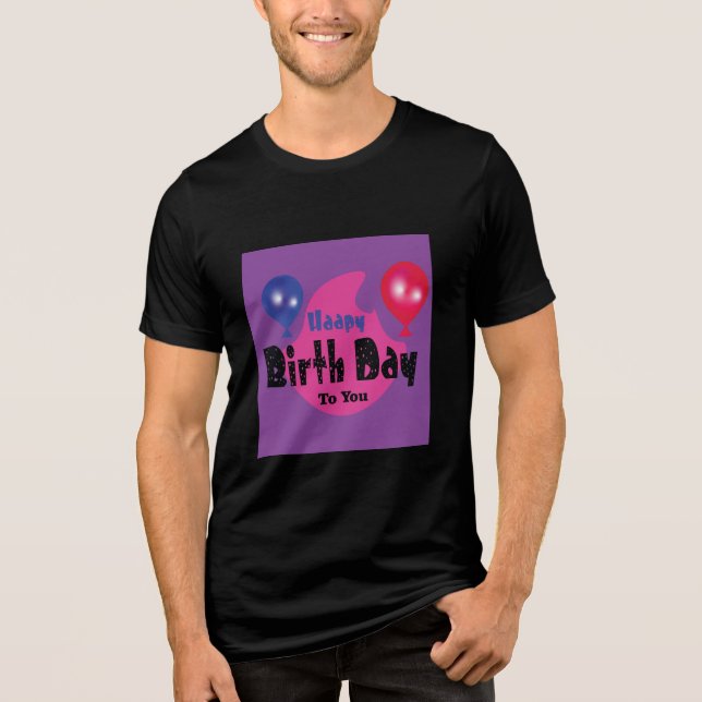 Camiseta Triblenda Feliz Cumpleaños – Diseño de Fiesta de Celebración (Anverso)