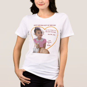 Camiseta Triblenda Feliz Cumpleaños Mejores Fotos de Mamá Gata Nombre