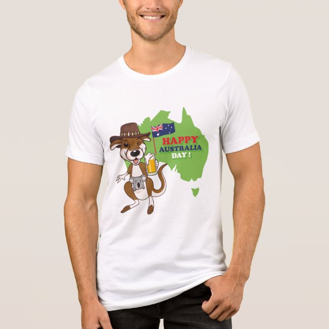 Camiseta Triblenda Feliz Día de Australia Kangaroo Koala (Anverso)