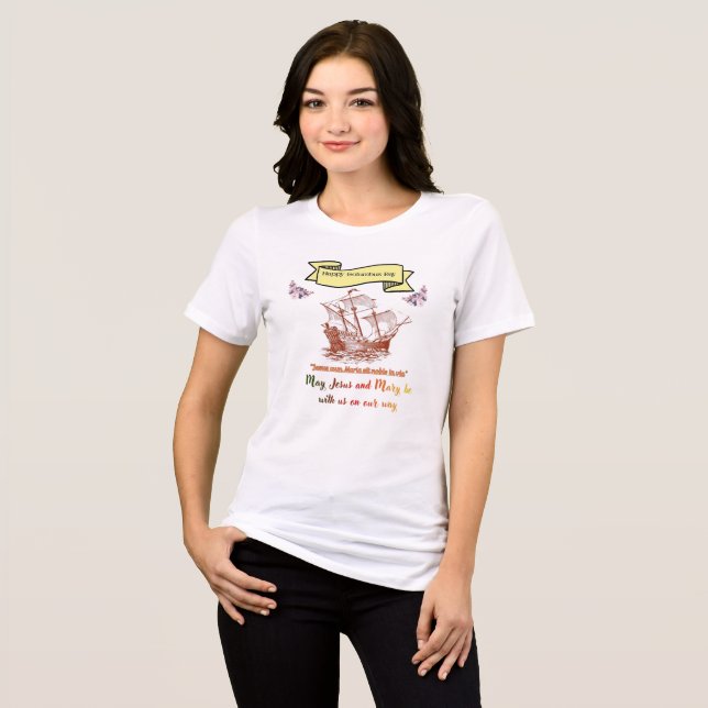 Camiseta Triblenda Feliz Día de Columbus (Anverso Completo)