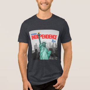 Camiseta Triblenda Feliz Día De La Independencia, Estatua De La Liber