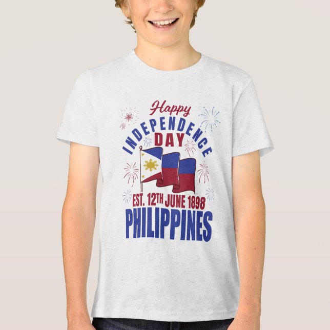 Camiseta Triblenda Feliz Día de la Independencia Filipinas Pinoy Fili (Anverso)